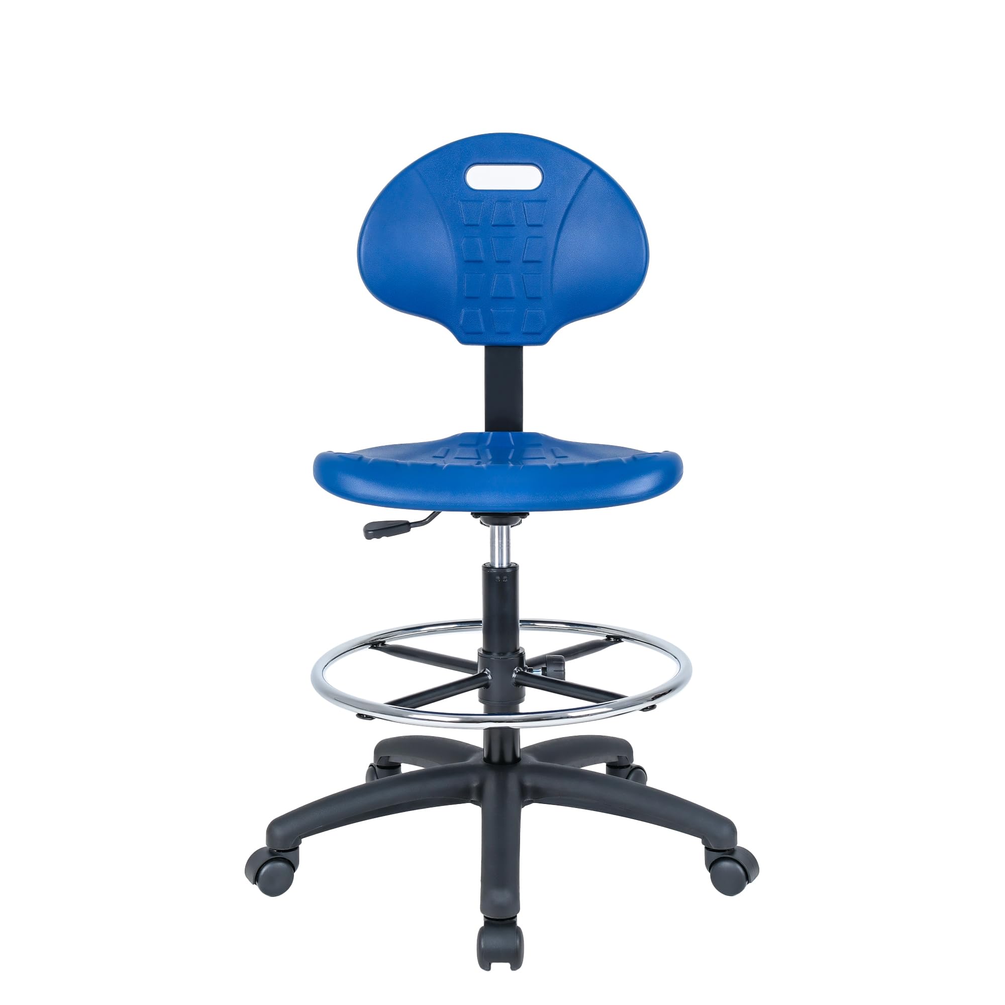 Chair Master-Heavy Duty Ergonomic Drafting Stool Black-Easy to Clean-Largest (20") Adj. Footring and Base (26") on the Market. Seat Ht Range (23"-33"). for Home, Auto, Lab, Cleanroom. Durable.