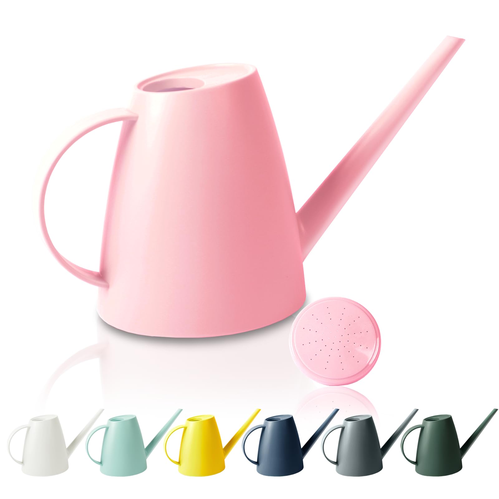 60 oz Watering Can for Indoor Plants, Small Plastic Watering Cans with Removable Nozzle, Long Spout Indoor Water Can for House Plants, Garden Flowers (1.8L 1/2 Gal)