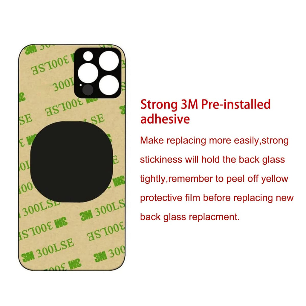 OEM Rear Back Glass Replacement for iPhone 14 Pro Max 6.7 inches with Reparing Toolkit and Pre-Installed Adhesive (Deep Purple)