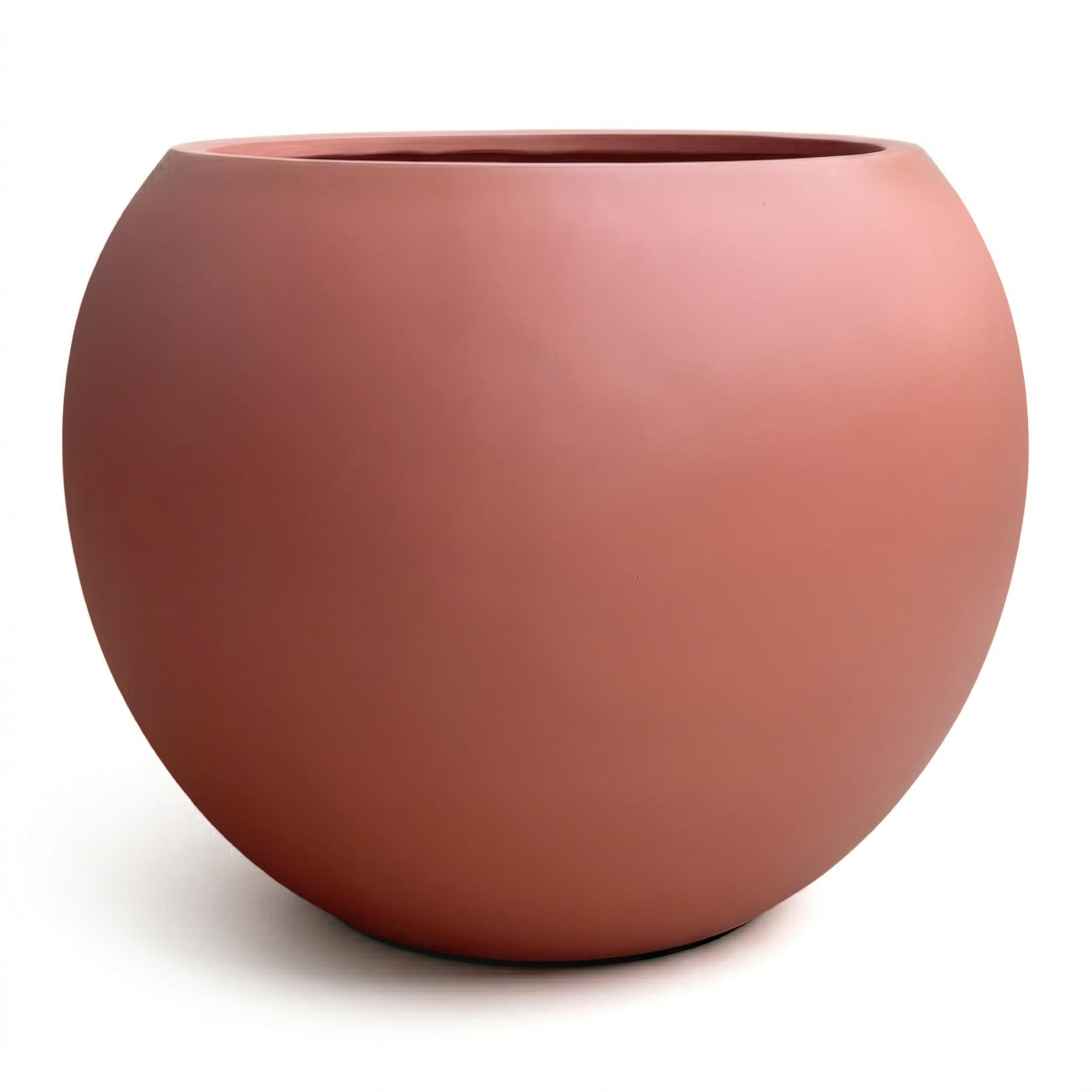 DTY Fiberstone Globe Planter Indoor Outdoor — Lightweight Sphere Ball Pot for Olive Tree, Monstera & Palm | Fiberglass Stone | UV Resistant, Drainage Hole | 2 Coco Mats | Black | 12.6" D × 10" H