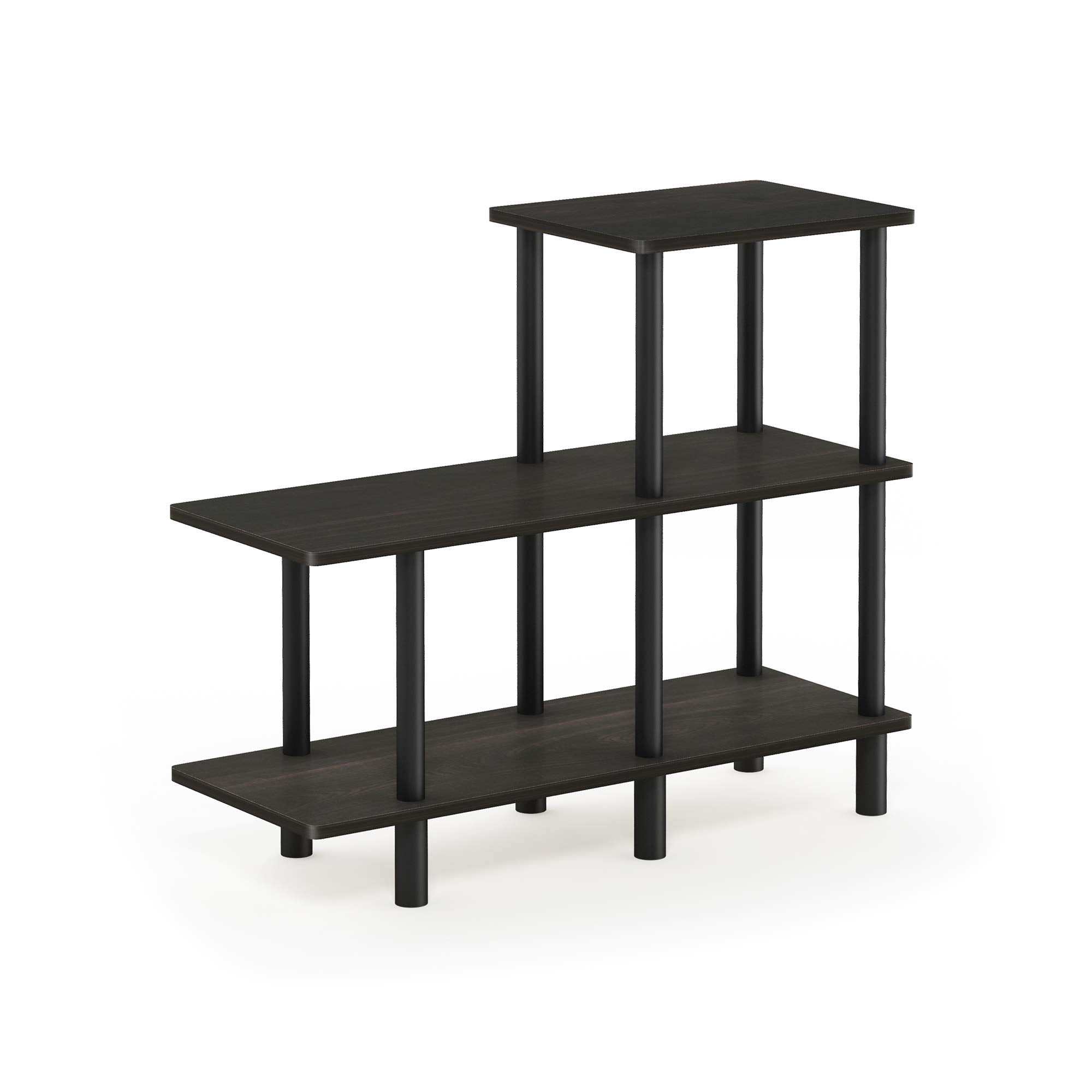 Furinno Turn-N-Tube 4-Tier Design Display Rack, Espresso/Black