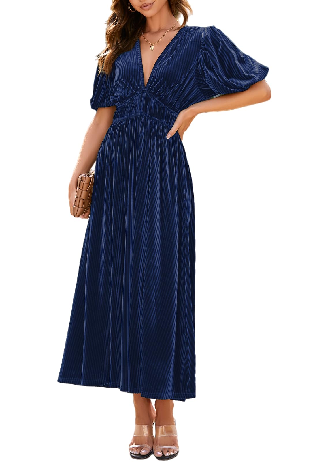 Sissyaki Women's Velvet Formal Dresses for Wedding Guest 2025 Fall Winter Dress