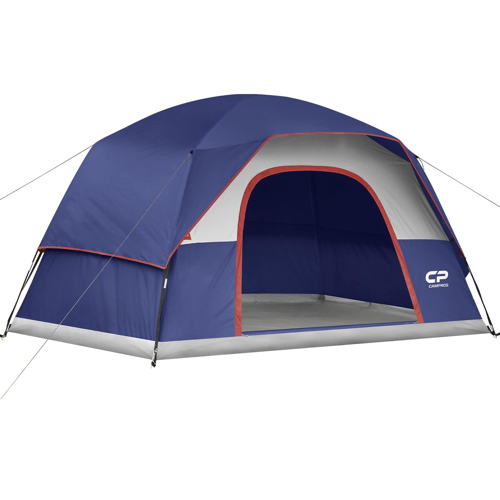 CAMPROS CP Camping Tent 2/4/6 Person, Waterproof Windproof Double Layer Dome Tent, Easy Setup with Large Mesh Windows & Wide Door for Outdoor Camping Backyard