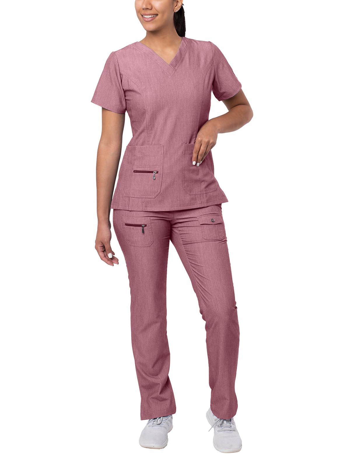 Adar Pro Breakthrough Plus Scrub Set for Women - Enhanced V-Neck Top & Multi Pocket Pants