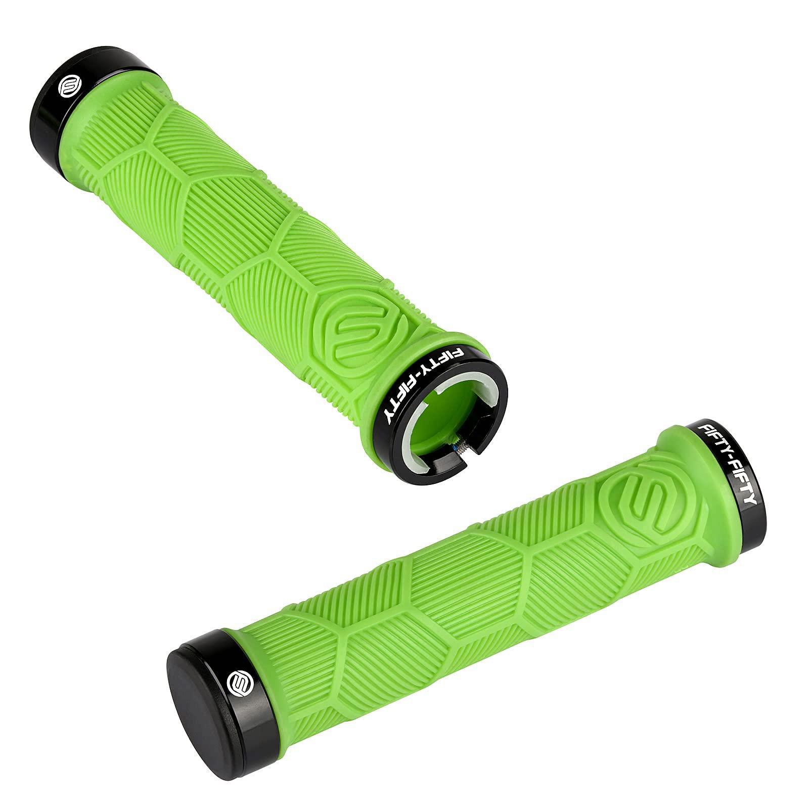 FIFTY-FIFTY Double Lock-On Mountain Bike Grips, Bicycle Handlebar Locking Grips, Non-Slip MTB Handle