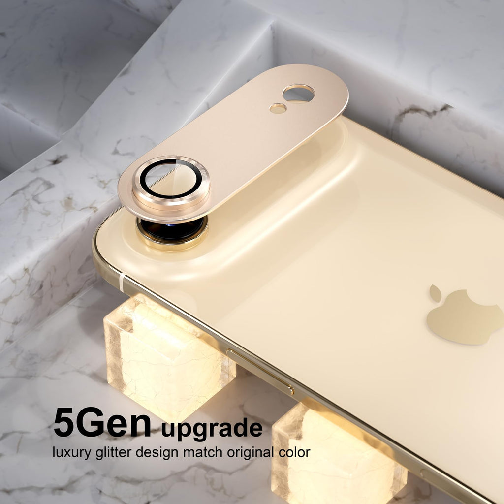 Choiche Compatible for iPhone 16 Pro/iPhone 16 Pro Max Camera Lens Protector, Bling Camera Cover with 9H Tempered Glass Lens Screen Protector Metal Ring Decoration Accessories(Black)