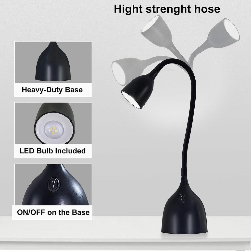 EJIAXIN Gooseneck Desk Lamp 360° LED Flexible Reading Light Small Desk Lamps for Small Spaces Home Office Bedroom College Dorm Desk Bookshelf Nightstand Table Lamp (Purple)