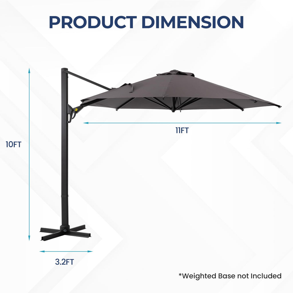 SUNVIVI OUTDOOR Outdoor Patio Umbrella, Patio Umbrella, Market Umbrella, Large Outdoor Umbrella, Metal Pole Umbrella with Push Button Tilt and Crank, Polyester Canopy