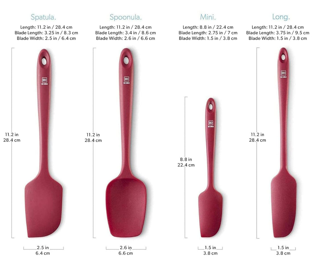 DI ORO Silicone Spatula Set - Rubber Kitchen Spatulas for Baking, Cooking, & Mixing - 600°F Heat-Resistant & BPA Free Silicone Scraper Spatulas for Nonstick Cookware - Dishwasher Safe (5pc, Black)