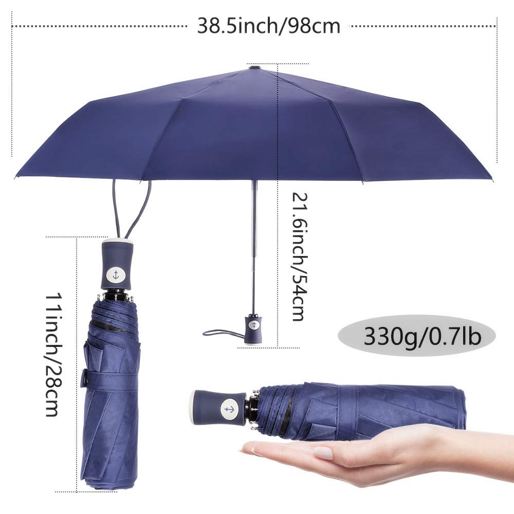 DBA FDJASGY Sun Umbrella Compact Folding Travel Umbrella Auto Open and Close for Windproof, Rainproof & 99.9% UV Protection Parasol with Black Anti-UV Coating