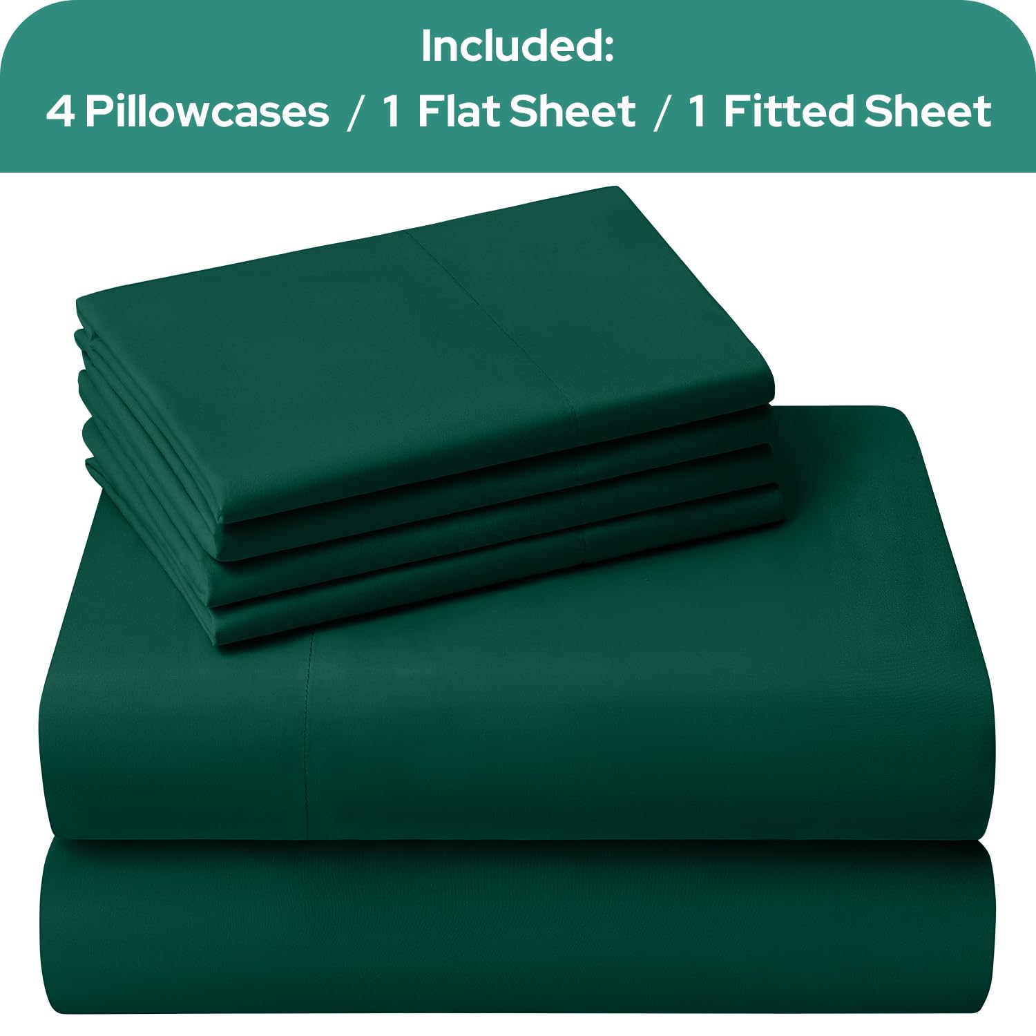 HOMEIDEAS Full Size Bed Sheets - 6 Piece Set (Aqua Blue) - Extra Soft Brushed Microfiber 1800 Bedding Sheets, Deep Pocket, Wrinkle & Fade Free