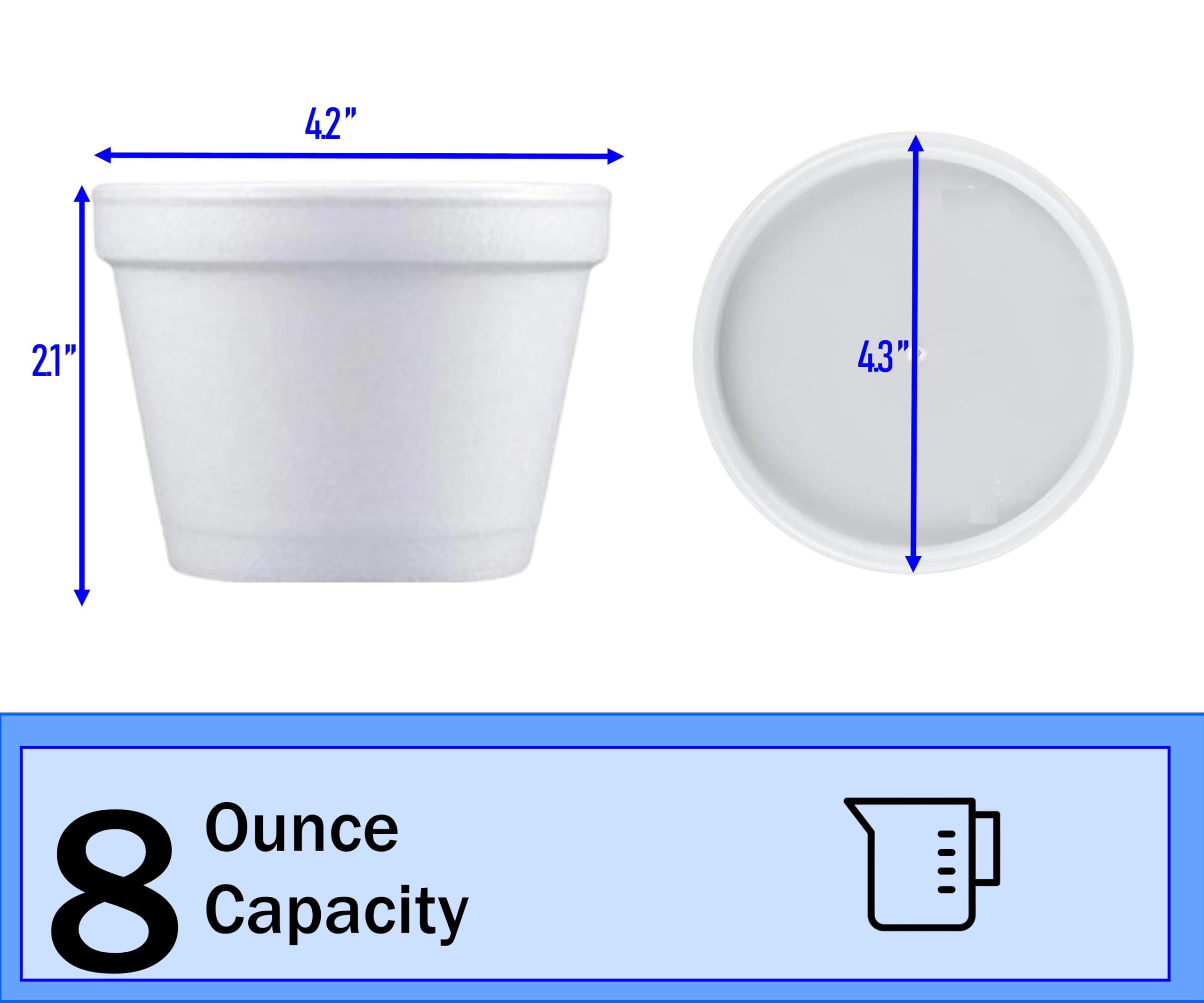 Mr Miracle Foam Bowl with Lid for Hot and Cold Foods – 4 Ounce Disposable Soup Container with Vented Lid, Great for Ice Cream, Yogurt, Soup, Takeout [50 pack]