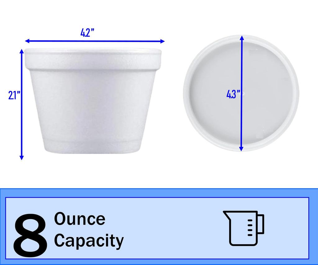 Mr Miracle Foam Bowl with Lid for Hot and Cold Foods – 4 Ounce Disposable Soup Container with Vented Lid, Great for Ice Cream, Yogurt, Soup, Takeout [50 pack]