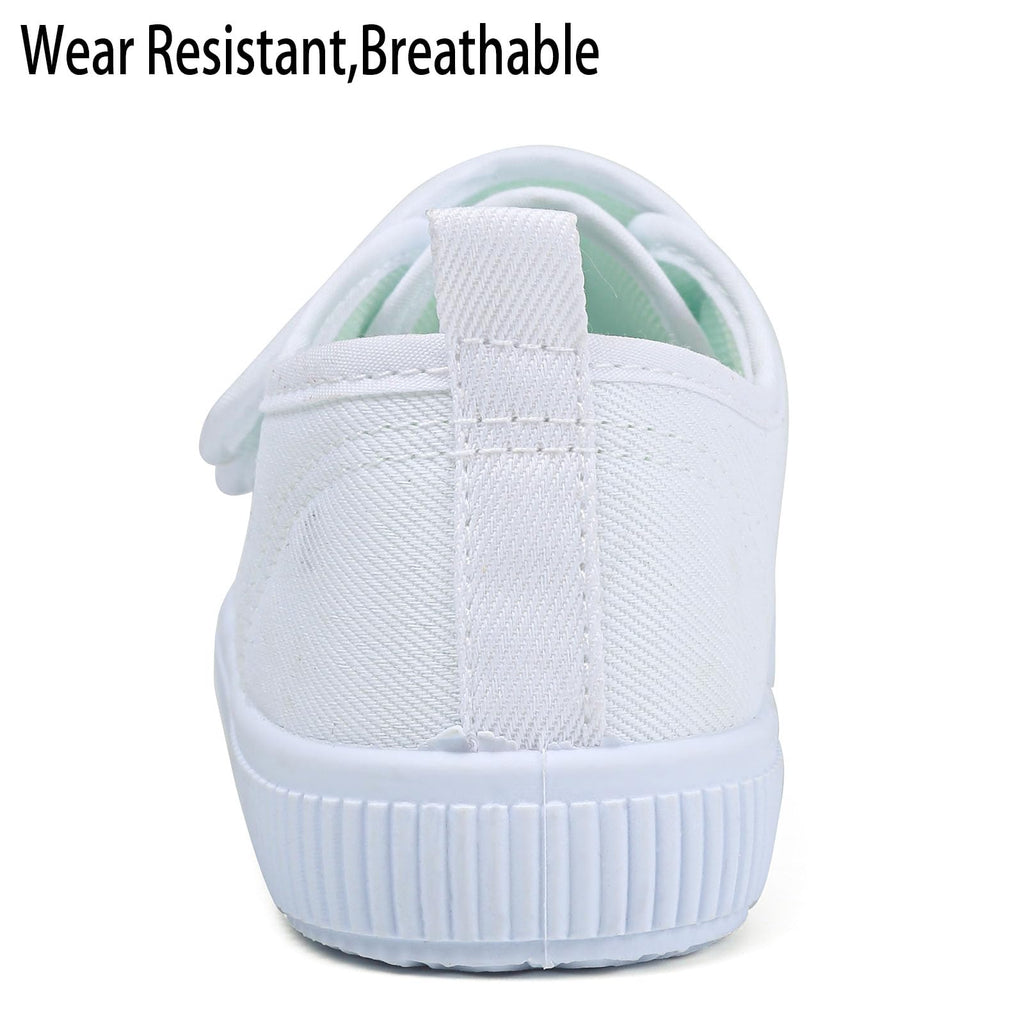 Boy's Girl's Kids White Canvas Shoes for Kids Slip-On Lightweight Sneakers Casual Skin-Friendly Walking Running Shoes(Toddler/Little Kids/Big Kids)