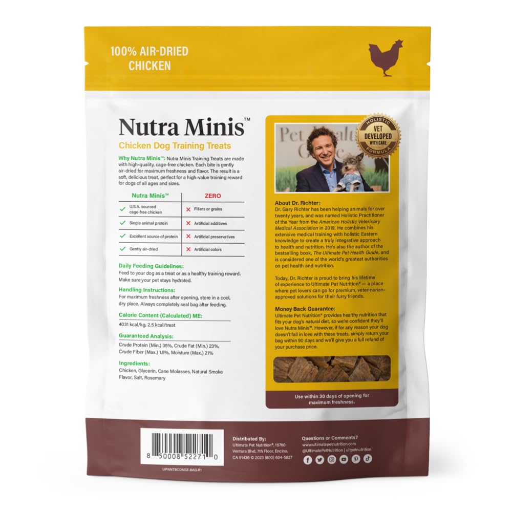 ULTIMATE PET NUTRITION Nutra Minis Dog Air-Dried Training Treats (5 oz) (Beef)