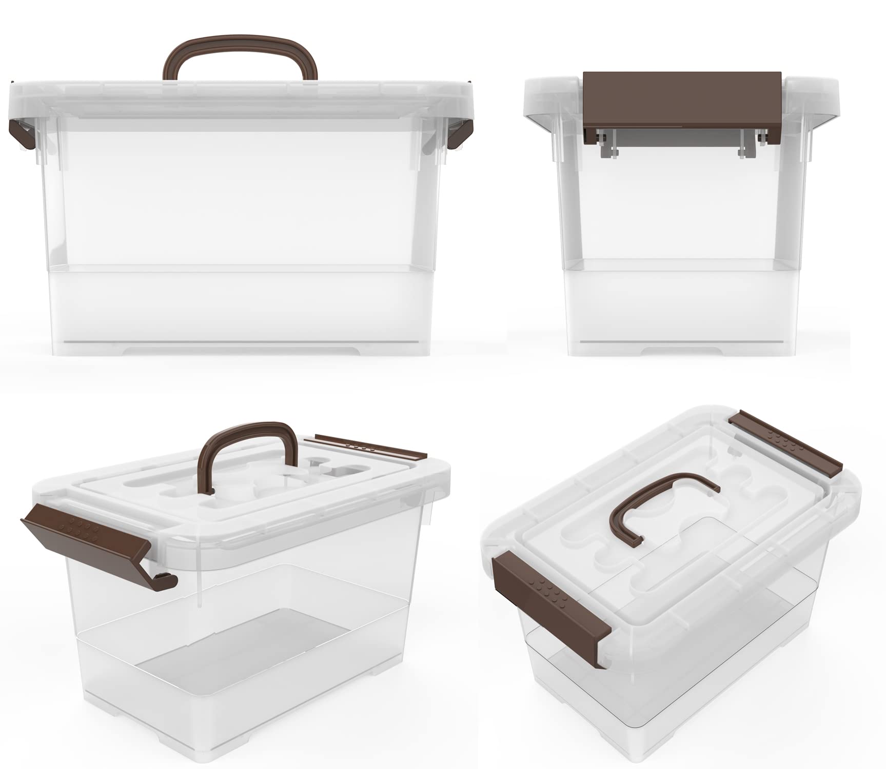 WYT Clear Storage Latch Box, 6 Pack Storage Organizer Bins with Latching Handle and Lids, 3.5 Quart