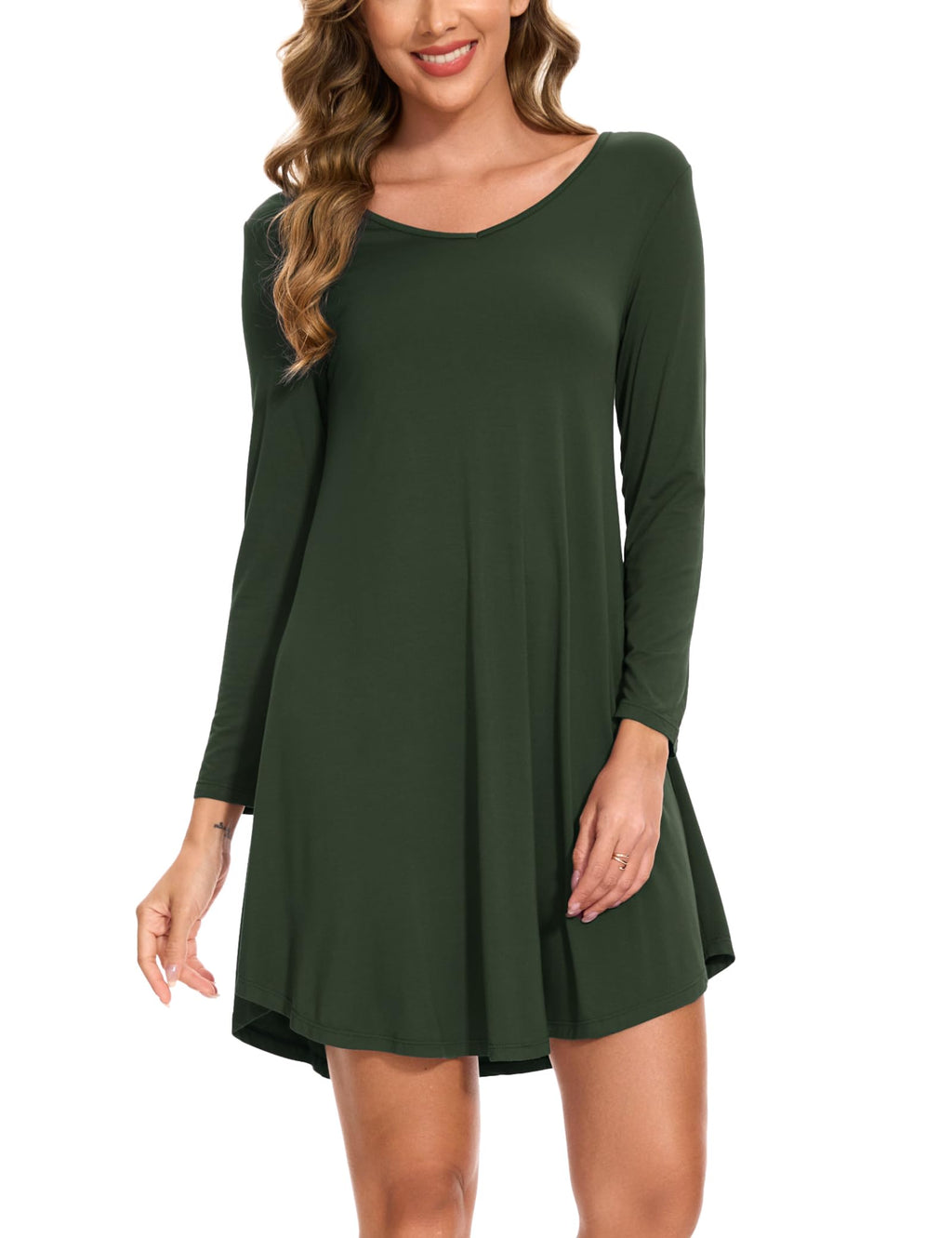 GYS Womens Bamboo Viscose Nightgown Super Soft Lightweight Night Shirts for Sleeping