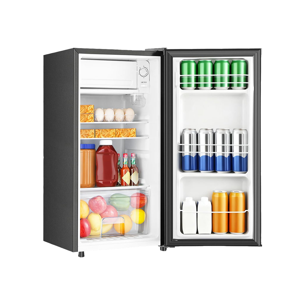 HAILANG 3.1 Cu.Ft Mini Fridge with Freezer, Single Door Mini Refrigerator, 5 Settings Temperature Adjustable, Compact Refrigerator for Apartment,Dorm, Office, Bedroom