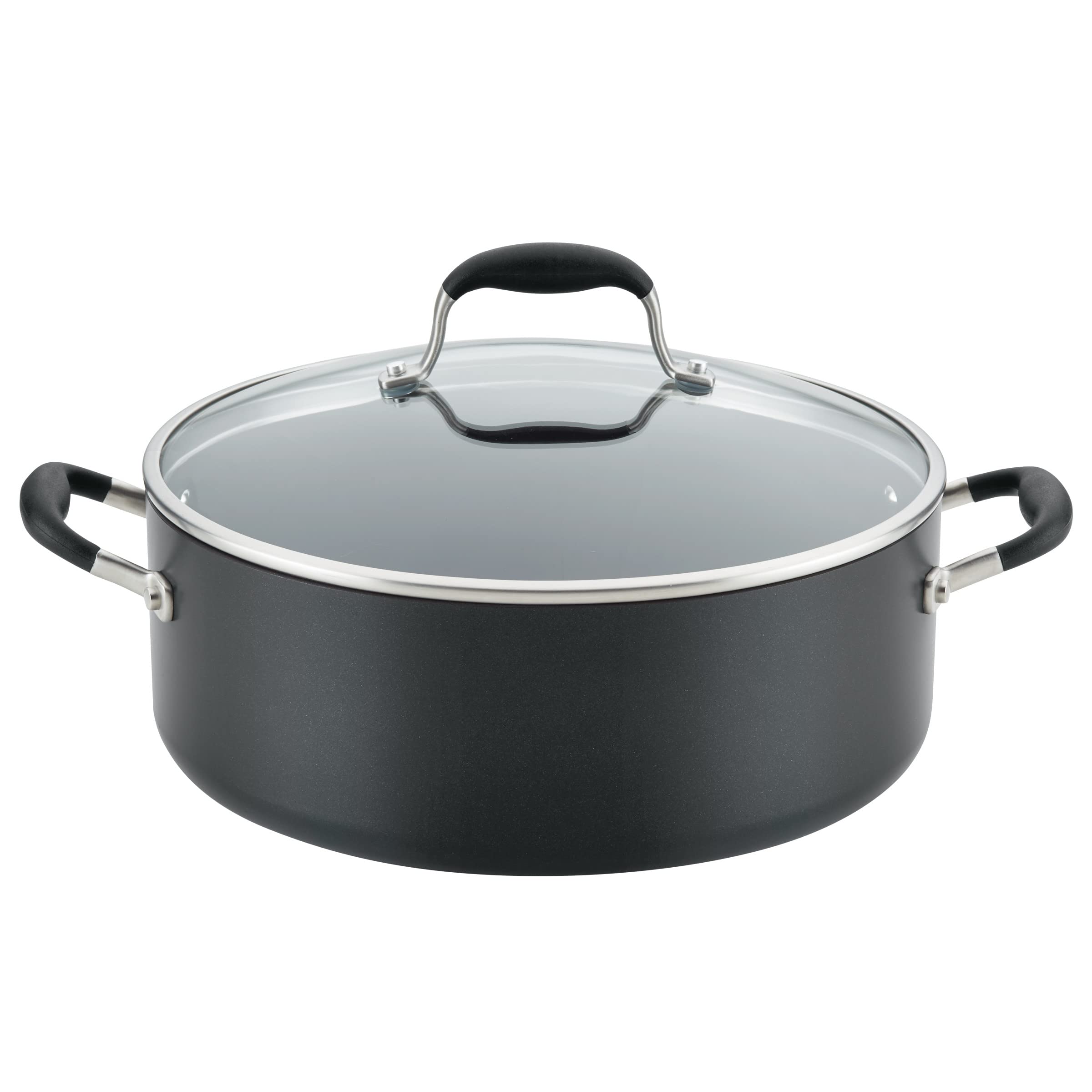 Anolon Advanced Home Hard Anodized Nonstick Sauce Pan/Saucepan with Straining and Lid, 2 Quart (2 Qt Straining Saucepan, Indigo)