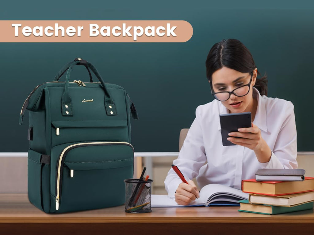 LOVEVOOK Laptop Backpack for Women with Giant Tumbler Holder Pocket, 15.6 Inch Work Daypack for Teacher Nurse, Computer College Bookbag Purse, Waterproof Travel Back Pack with USB Charging Port