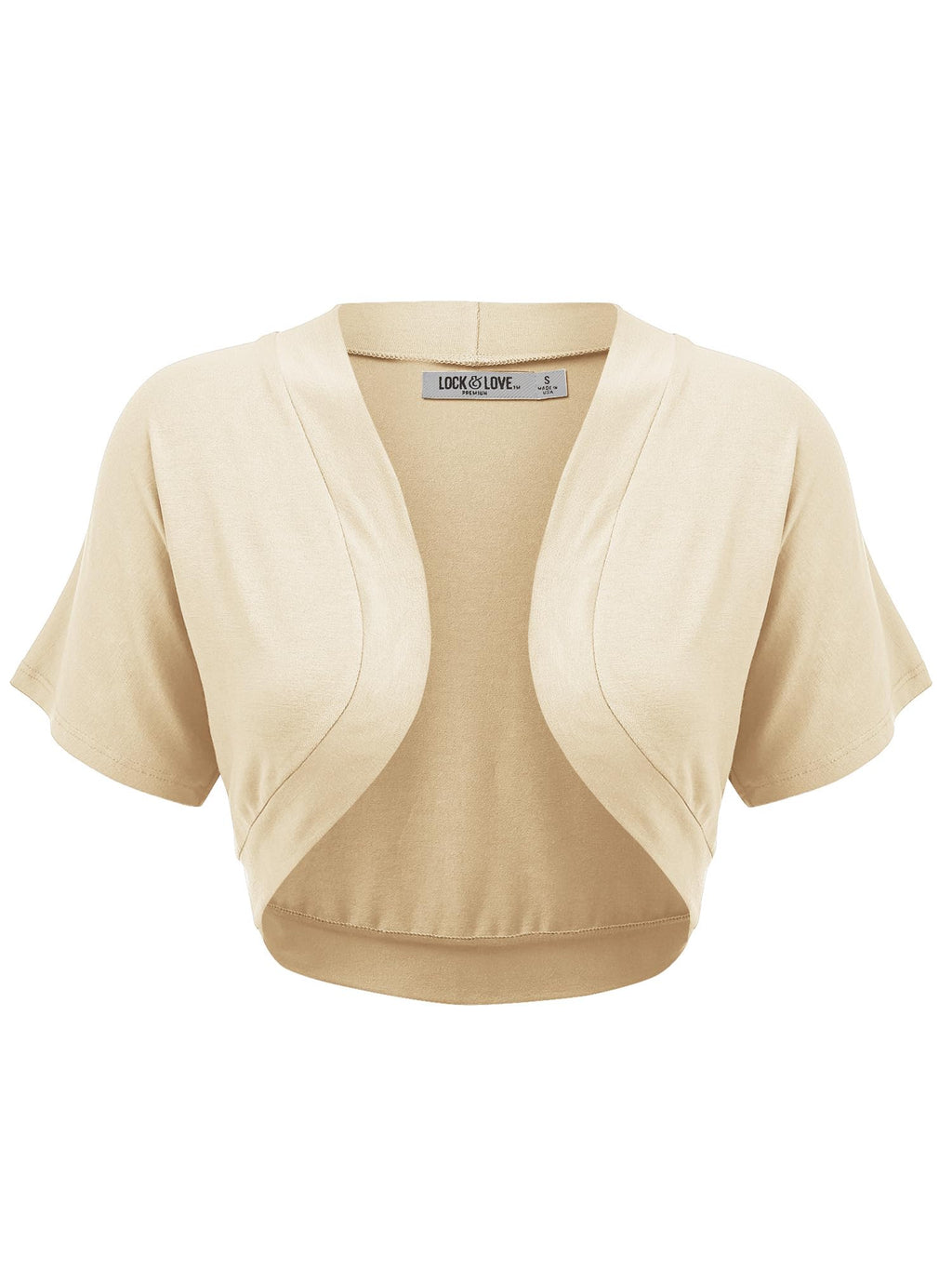 Lock and Love Women's Versatile Open Front Lightweight Short Sleeve Bolero Shrug