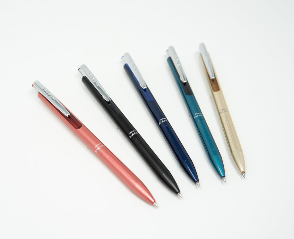 Zebra Pen, SARASA Grand Retractable Gel Pen, Solid Brass Barrel, Fast-Drying Black Ink, 0.7mm Point, Ideal for the Left-Handed, Eliminates Smudging, Gold Brass Barrel, 1-Pack, (45511)