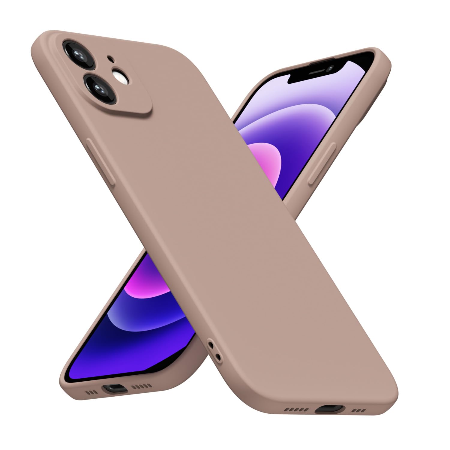 LoeoeL for iPhone 8 Plus/ 7 Plus Phone Case Silicone, Minimalist Ultra Thin Slim Soft Rubber Gel Solid Color Matte TPU Cute Case for Women, Girly Aesthetic Design & Camera Cover, Beige Stone Cream