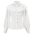 Nuoqi Victorian Blouse Womens Gothic Shirt Vintage Long Sleeve Lotus Ruffle Tops