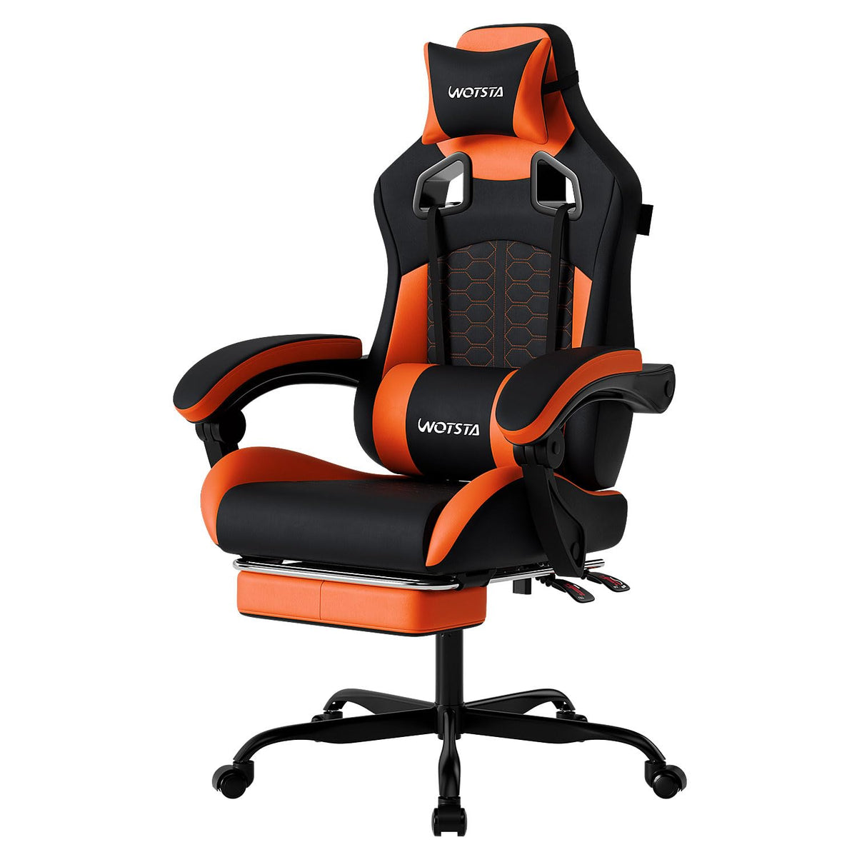 Gaming Chair with Footrest,High Back with Massage Reclining Computer Chair， Big and Tall Racing Gaming Chair Ergonomic Game Chair for Adults PVC Leather (Red)