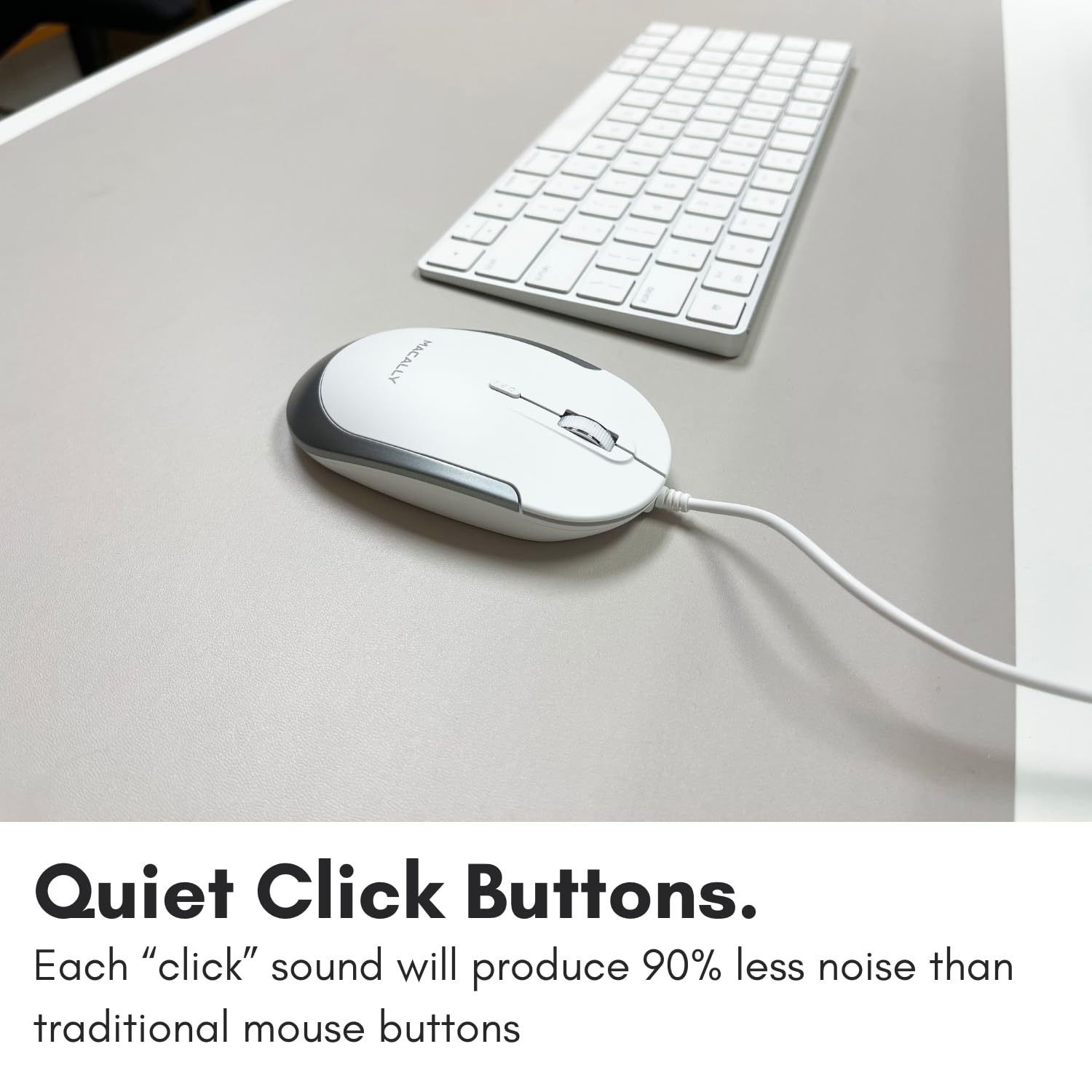 Macally Wired USB C Mouse for Mac and PC - Slim, Quiet, and Reliable - Type C Mouse for MacBook Pro/Air, iMac, Apple iPad, Laptop, Computer Desktop with 3 Button, Scroll Wheel, USBC, and 4 DPI Mode