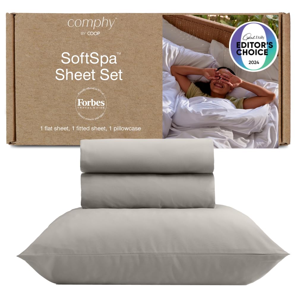 Coop Home Goods Cool+ Cooling Bed Sheets, 4 Piece Full Sheet Set, Dove Grey Breathable Cooling and Super Soft, Luxury Spa & Hotel Quality, Full Size Bed Set