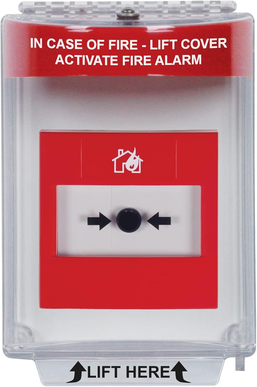 Safety Technology International, Inc. STI-13010FR Universal Stopper®, Flush Mount and Fire label, Indoor/Outdoor Protective Polycarbonate Cover for Pull Stations or Call Points, Red