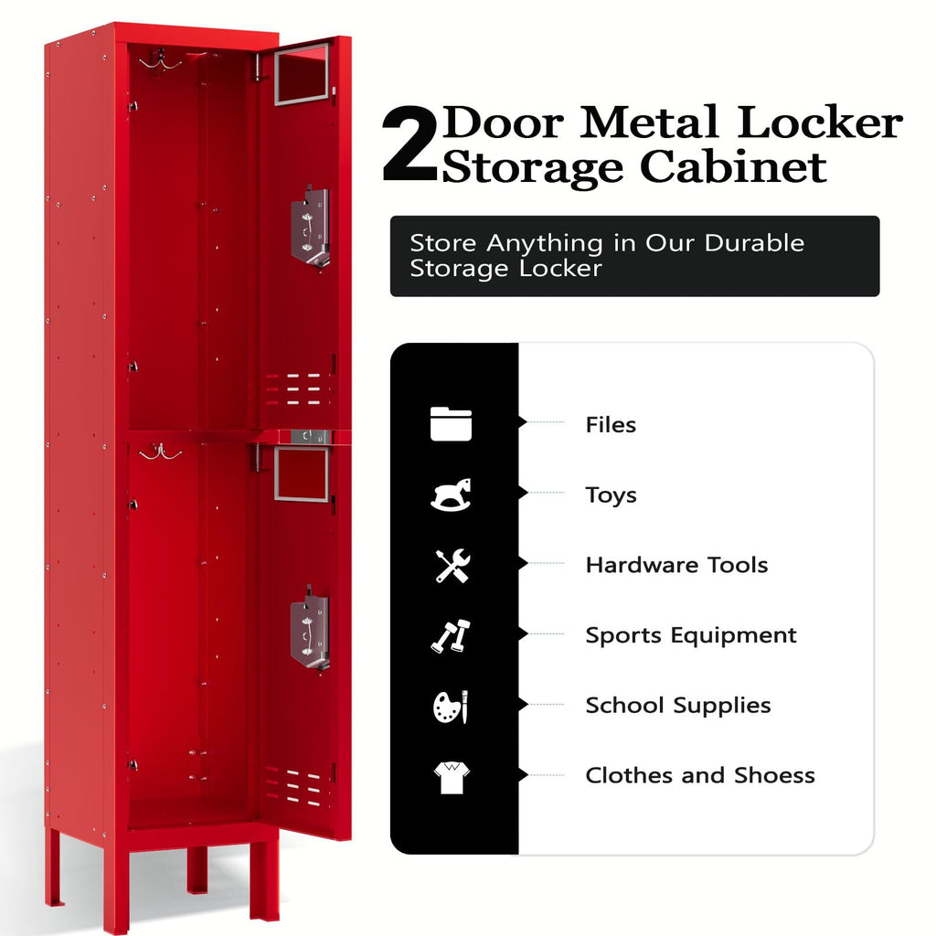 Lockers,Metal Locker, (Beige, 1 Door - (66.15" H x 11.8" W x 11.8" D))