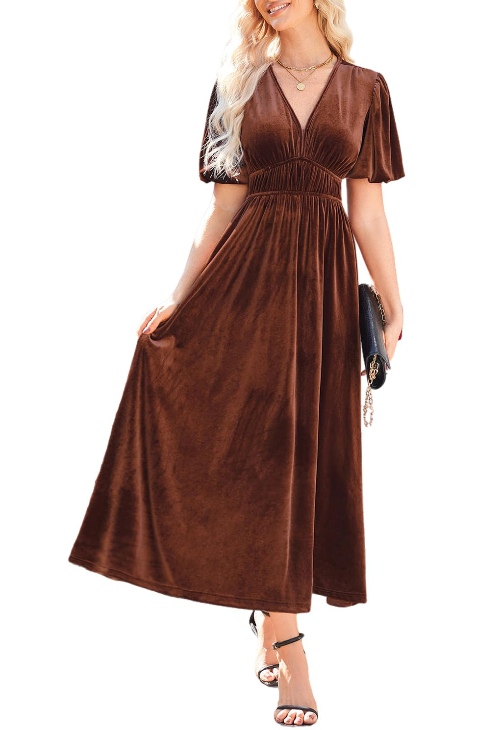 Sissyaki Women's Velvet Formal Dresses for Wedding Guest 2025 Fall Winter Dress