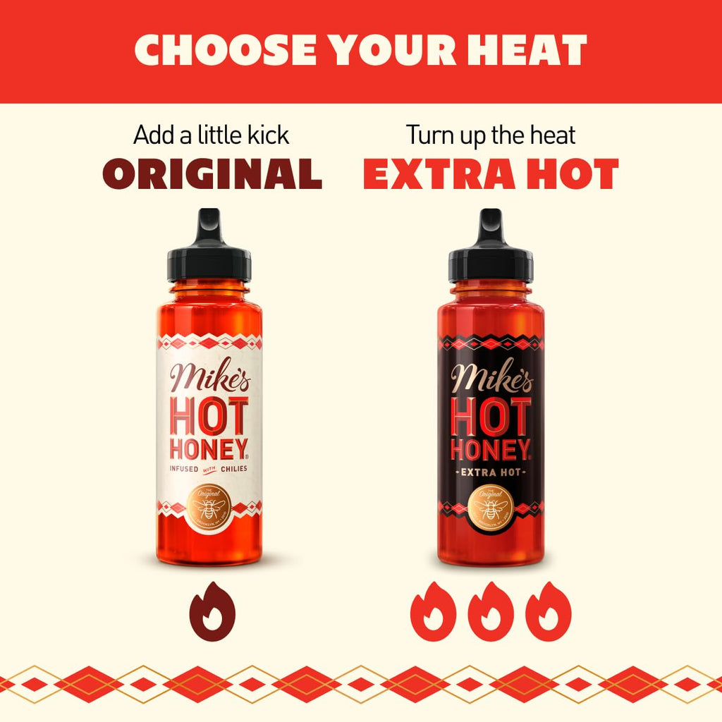 Mike's Hot Honey, Extra Hot, America's #1 Brand of Hot Honey, Spicy Honey Infused with Chili Peppers, Sweet Heat, Perfect for Hot Sauce Lovers (10oz Bottle, 1 Pack)