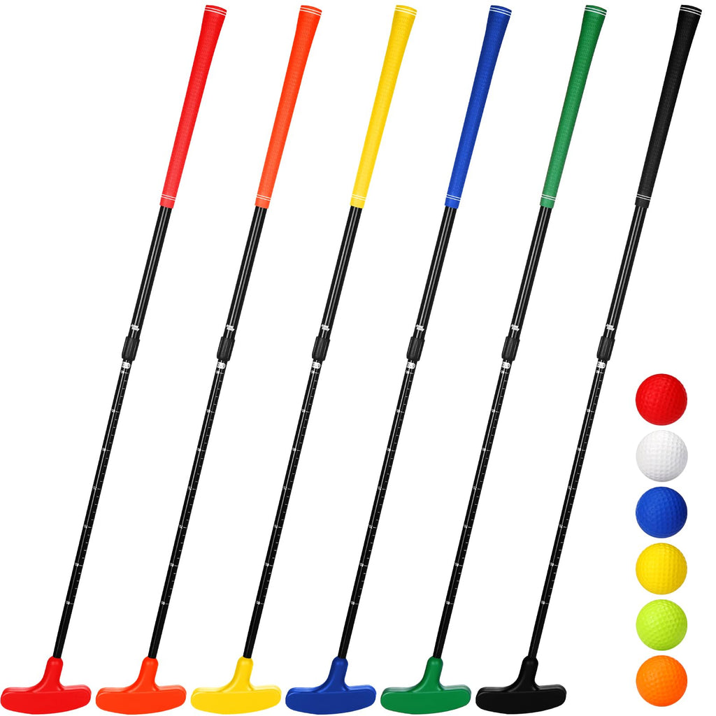 Wettarn 6 Set Golf Putters for Men and Women Two Way Mini Golf Putter with 6 Balls for Right or Left Handed Golfers Adjustable Length
