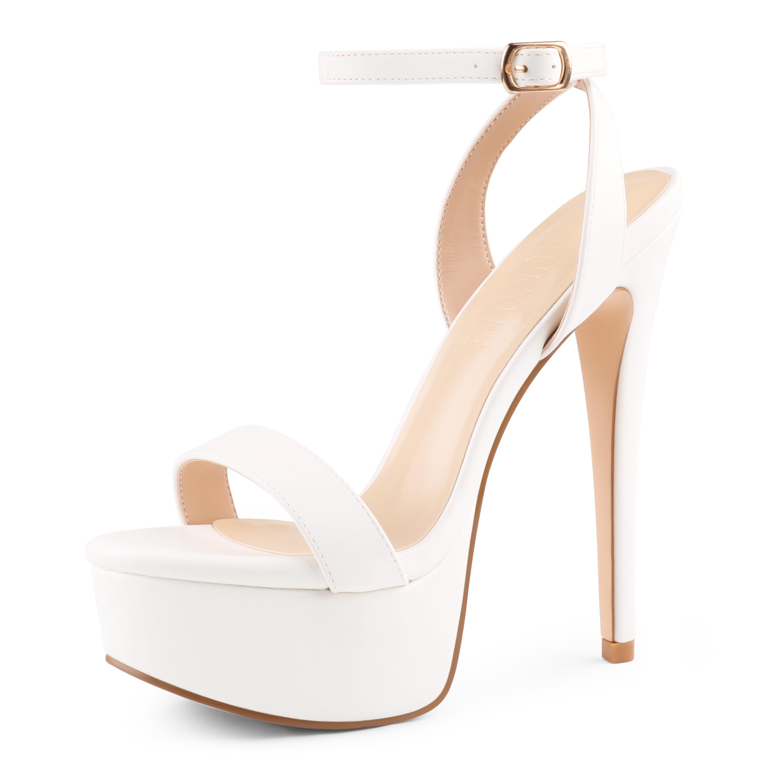 MERUMOTE Women's Platform Heels Sky High Heel Sandals Party Bridal Evening Shoes