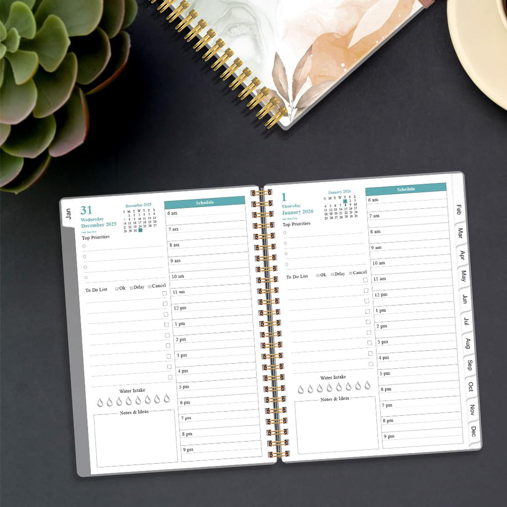 2026-2027 Daily & Monthly Planner - One Page Per Day, Daily Planner from July 2026 to June 2027, Planner 2026-2027 with 12 Monthly Tabs, 6.4" x 8.5", Black