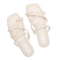 FITORY Women's Slide Sandals Flat Toe Ring Thongs with Cross Strap for Summer Size