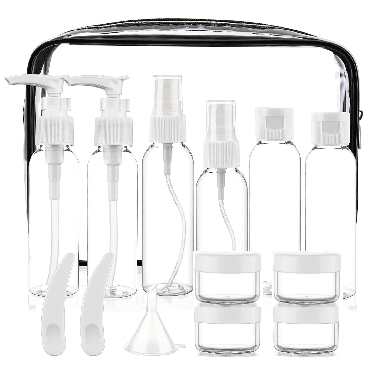 Cosywell Travel Size Bottles for Toiletries 13 Pack 2oz TSA Approved Toiletry Bottles Leak Proof Travel Kit for Women Men TSA Clear Toiletry Bag Shampoo Lotion Skincare Cosmetic Container