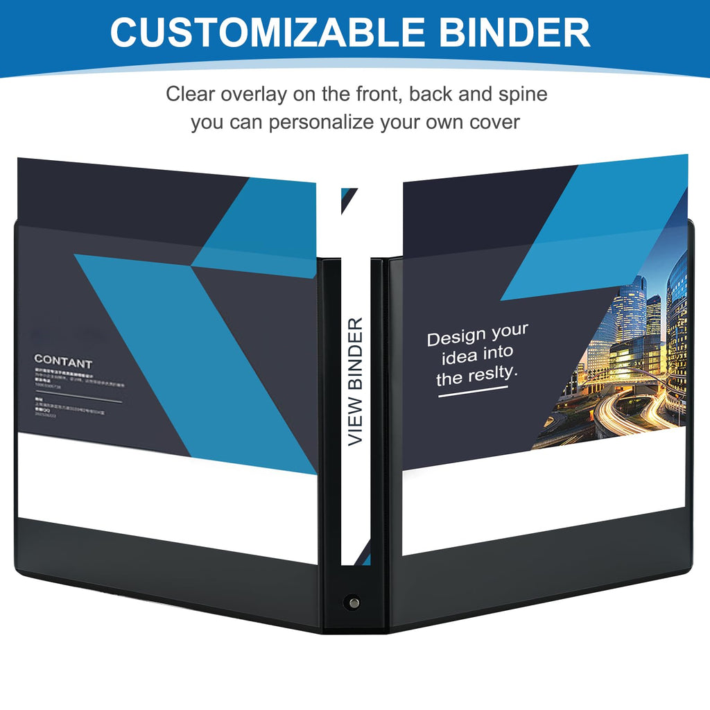 0.5 inch 3-Ring Binder, 1/2 inch Round Ring Binder with 2 Inside Pockets, Clear View Cover Binders Holds 8.5'' x 11''Paper，PVC Free, Pastel Color Binders for Office/Home/School Supply, 6 Pack