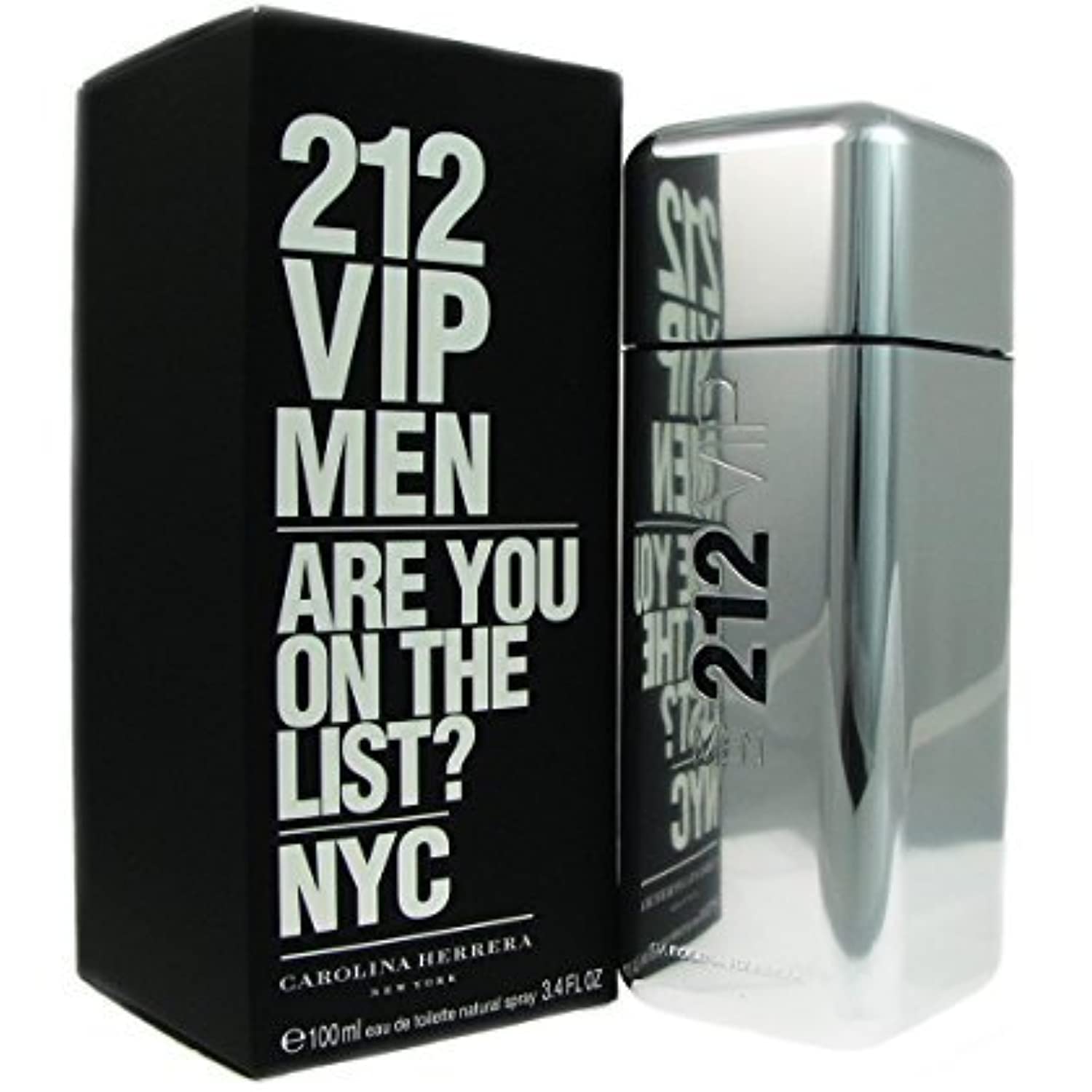 Carolina Herrera 212 Vip Men Fragrance For Men - Notes Of Caviar Lime, Ginger And Tonka Bean - Intimate And Magnetic Scent - Blend Of Fresh And Woody - Perfect For Night Use - Edt Spray - 1.7 Oz