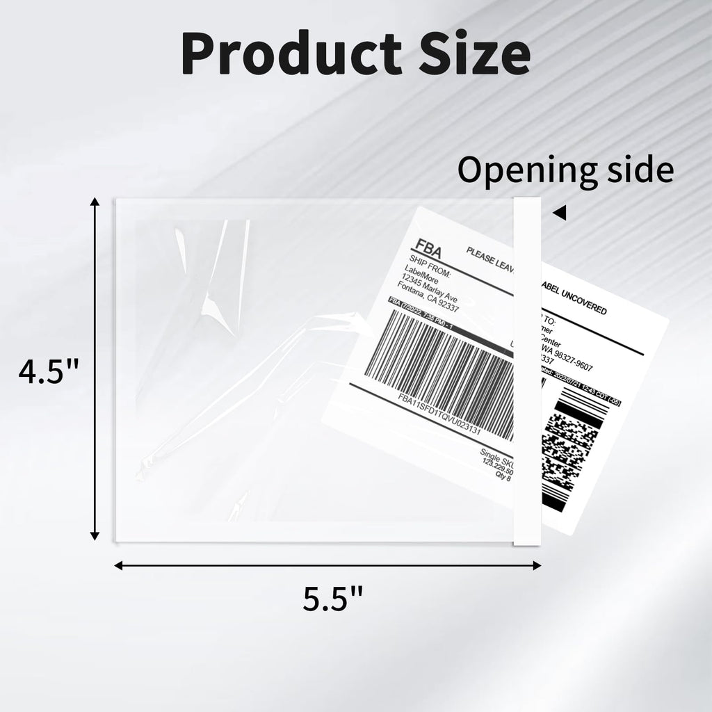 9527 Product 4.5" x 5.5" Clear Adhesive Top Loading Packing List/Shipping Label Envelopes (100 Pack)