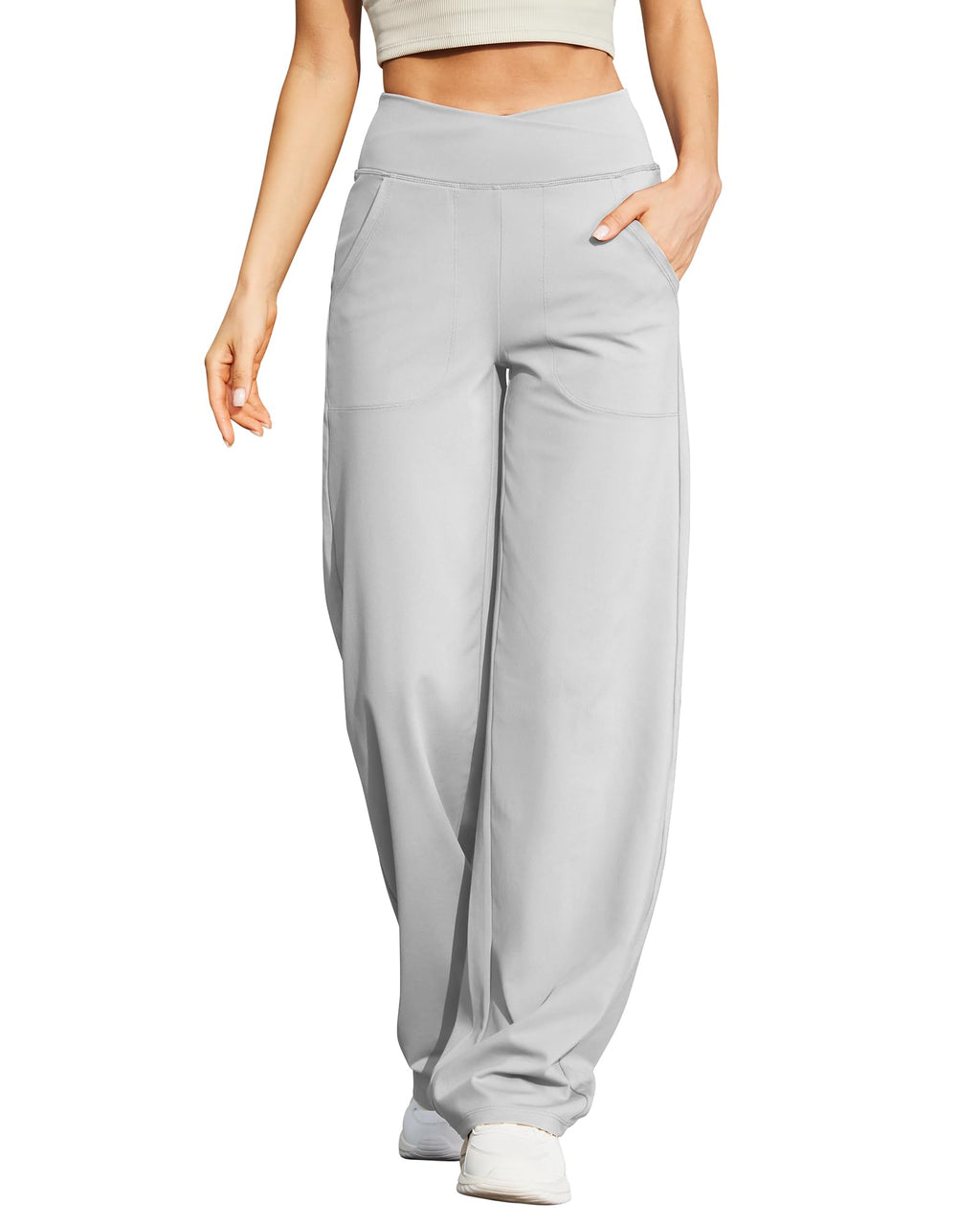 G4Free Wide Leg Pants for Women Loose Yoga Pants with Pockets Petite/Regular/Tall Stretch Casual Lounge Pants