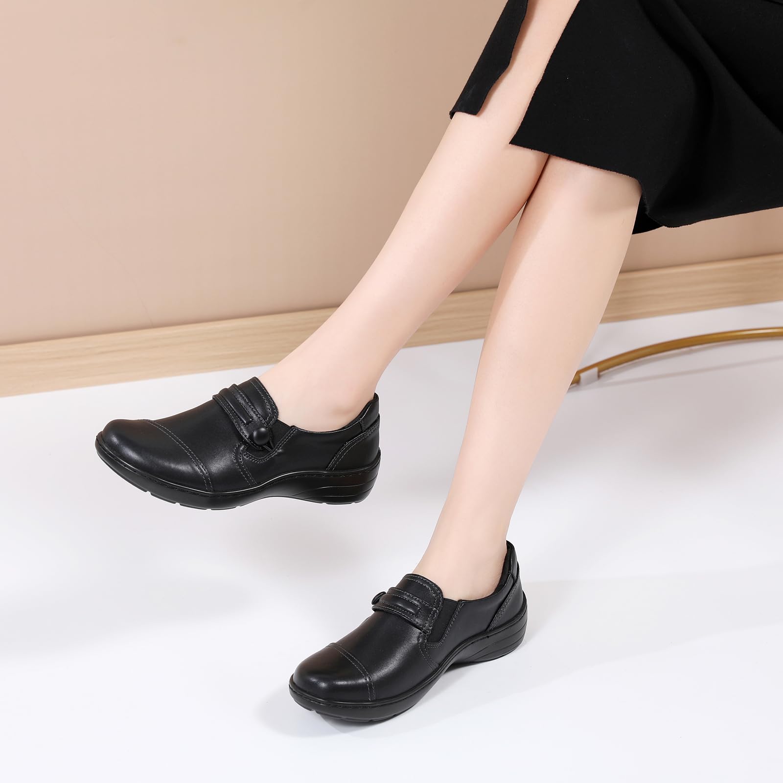 QAE Loafers for Women Orthopedic Loafers for Women Comfortable Women's Flat Slip-Ons Shoes for Dress Work Business Casual