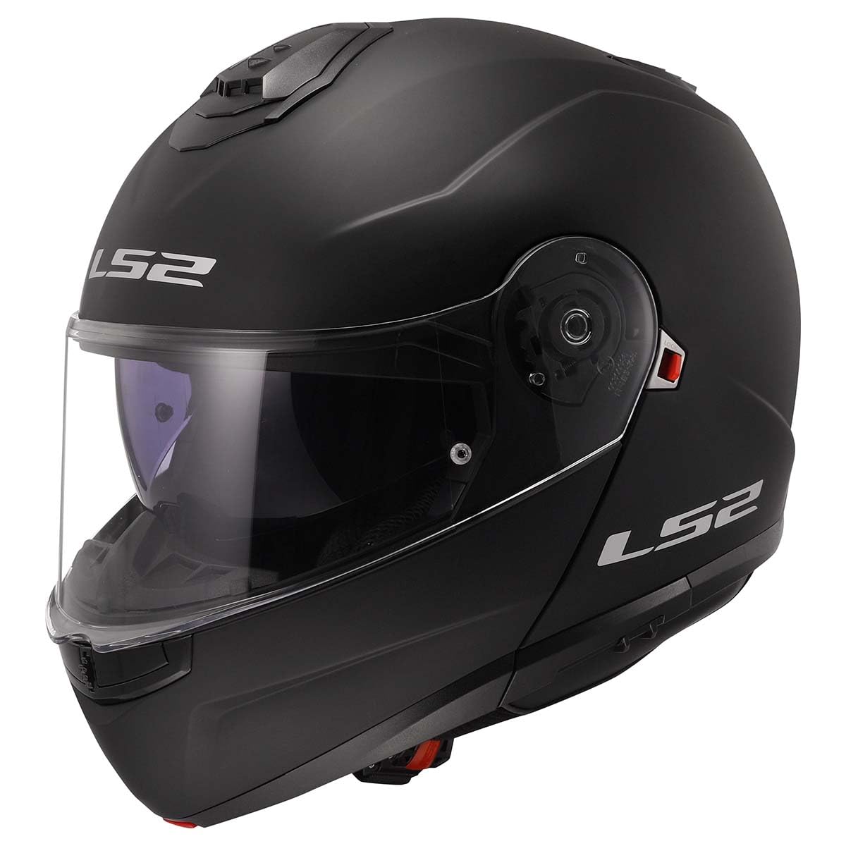 LS2 Helmets Strobe II Modular Motorcycle Helmet W/SunShield (Gloss Black - X-Small)