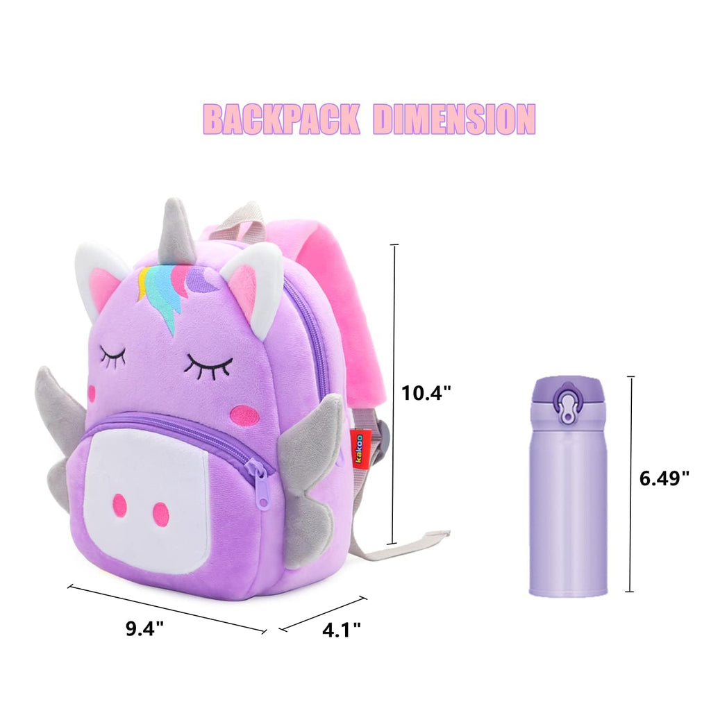 NICE CHOICE Cute Toddler Backpack Toddler Bag Plush Animal Cartoon Mini Travel Bag for Baby Girl Boy 2-6 Years(BB Unicorn)
