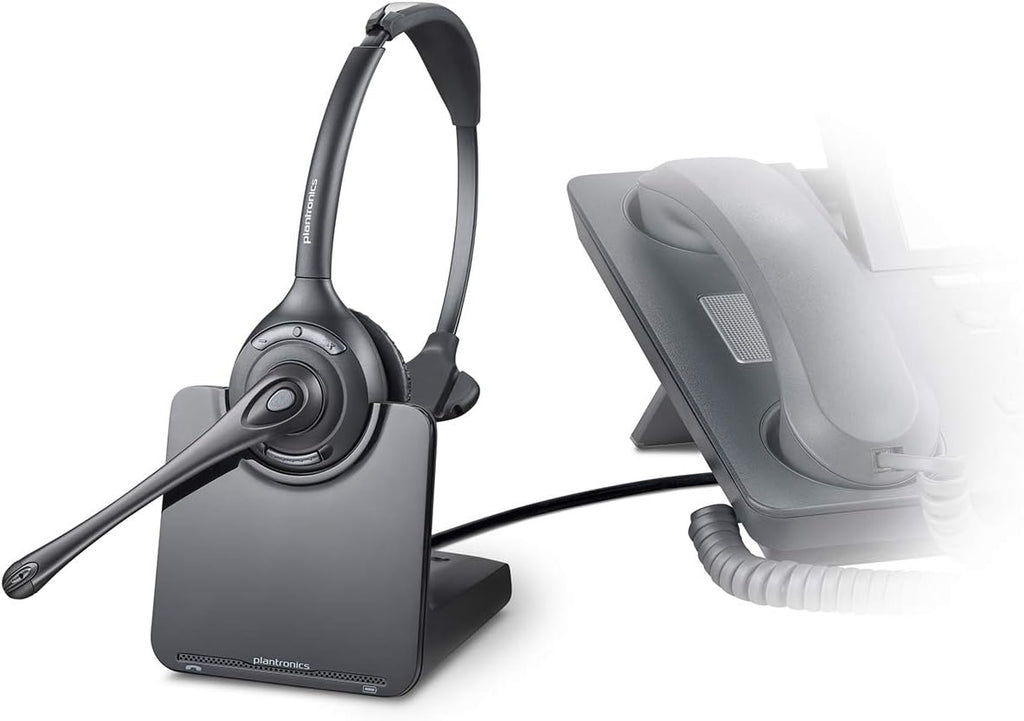 Poly - CS510 Support Convertible Wireless Headset (Plantronics) - Over-the-Head One Ear/Monaural Headset - DECT 6.0 - Connects to Desk Phone - Telephone Headset
