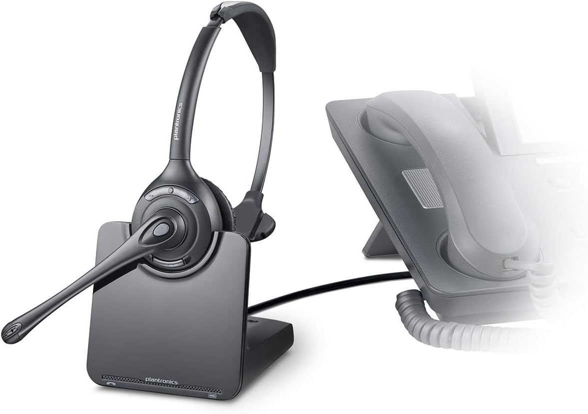 Poly - CS510 Support Convertible Wireless Headset (Plantronics) - Over-the-Head One Ear/Monaural Headset - DECT 6.0 - Connects to Desk Phone - Telephone Headset