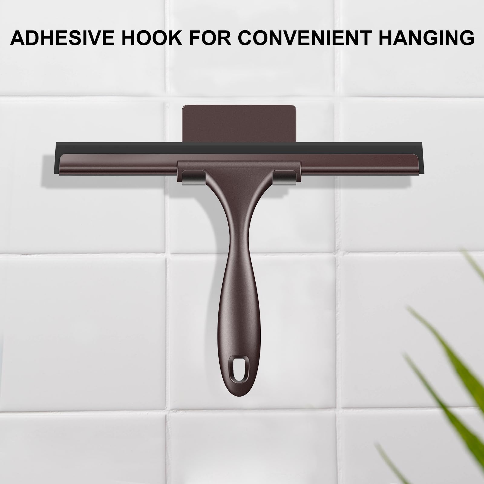SetSail Squeegee for Shower Glass Door Stainless Steel Shower Squeegee for Glass Doors All-Purpose Window Squeegee for Tile Shower Walls, Sink, Mirror, Bathroom, Car Window Cleaning 10 Inches, Balck